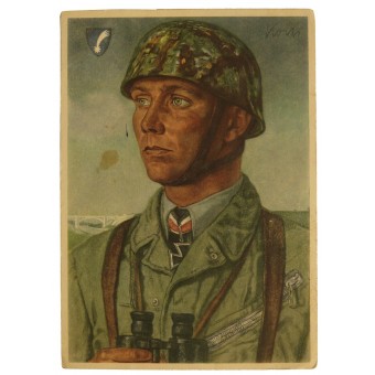 W. Willrich Propaganda-Postcard - Ritterkreuzträger Major Koch. Espenlaub militaria